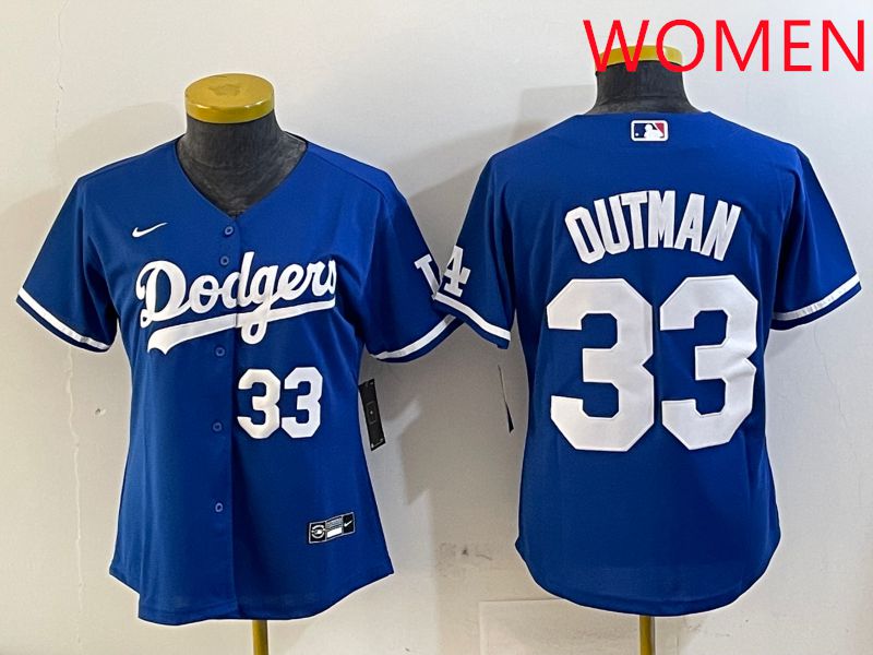 Women Los Angeles Dodgers #33 Outman Blue Game 2025 Nike MLB Jersey style 11